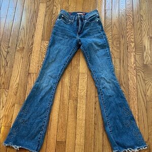 Lucky‎ Brand Legend Stevie High Rise Flare Jeans Fray Bling y2k 90s 2 26 Denim
